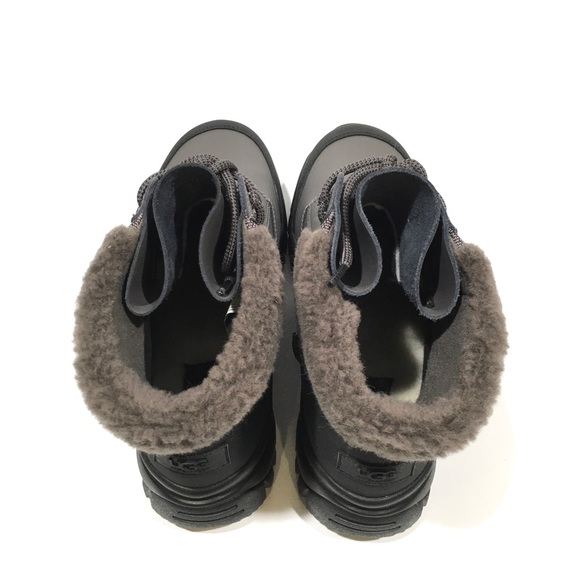 UGG YOSE FLUFF WATERPROOF SNOW BOOTS -SLATE GRAY TEXTILE /LEATHER -WOMEN’S US 10 - Picture 5 of 7